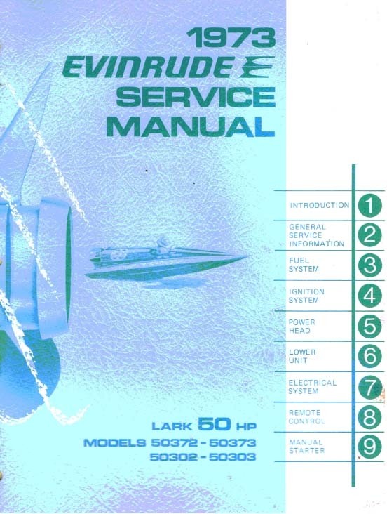 Evinrude Johnson 50 Hp 1973 Models 50372 50373 50342 50343