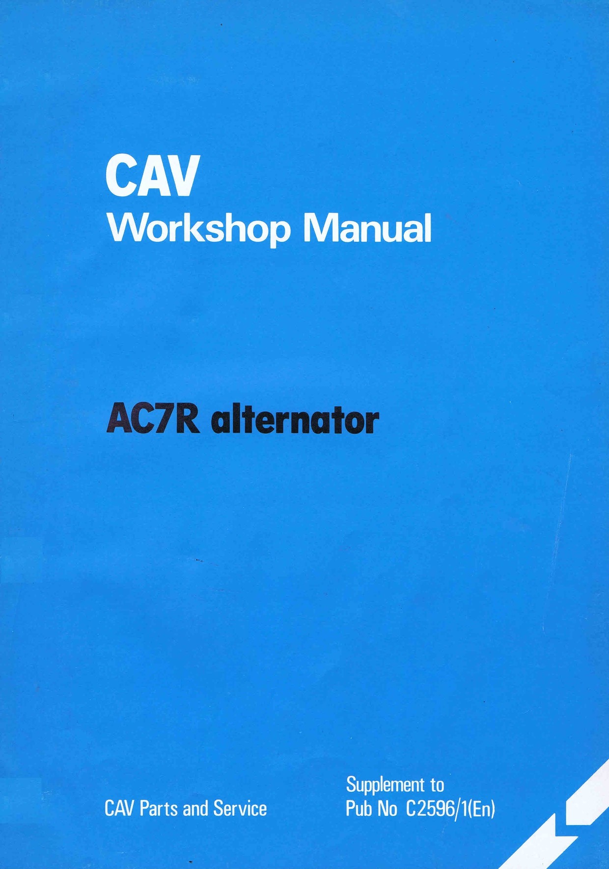 Cav AC7R Alternator workshop manual