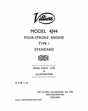 Villiers 4-44 Parts manual 4 stroke stationary engine i