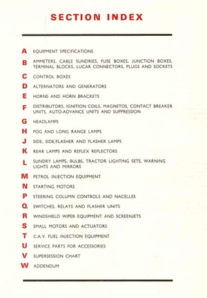 Lucas Electrical &#x27;1962 - &#x27;1968 Parts Catalog 