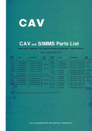  SPE8M SERIES &quot;MINIPUMP&quot; FUEL INJECTION PUMPS &amp; GOVERNORS