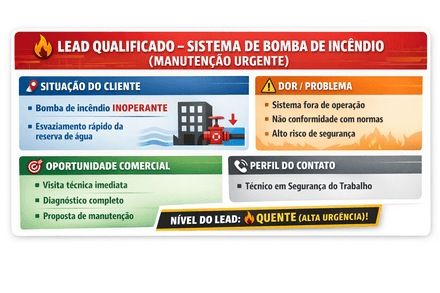 Lead Qualificado – Sistema de Bomba de Incêndio (Manutenção Urgente) - São Paulo