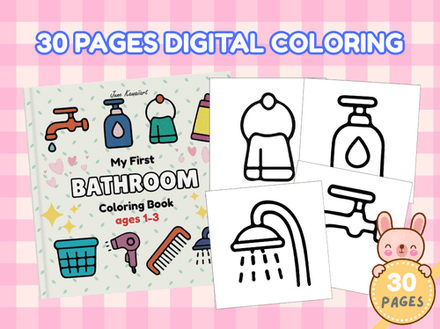 My First Bathroom Coloring Book for Toddlers Ages 1–3 – Bold &amp; Easy Printable PDF