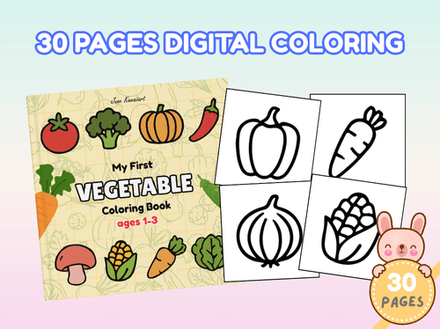 My First Vegetable Coloring Book for Toddlers | Ages 1–3 | Easy Printable PDF