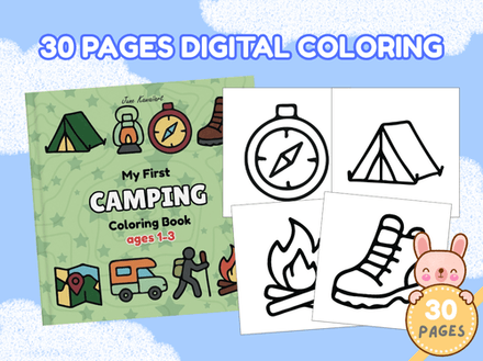 My First Camping Coloring Book for Toddlers – Printable Outdoor Activity PDF Ages 1–3