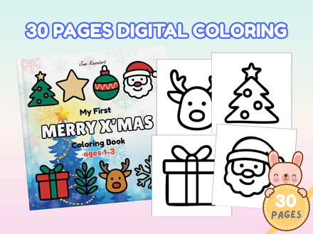 My First Christmas Coloring Book for Toddlers – Bold &amp; Easy Printable PDF for Ages 1–3