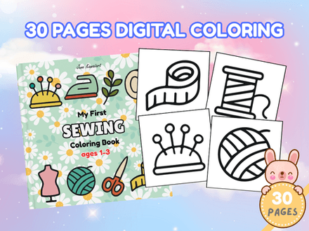 My First Sewing Coloring Book for Toddlers | Ages 1–3 | Printable PDF for Kids