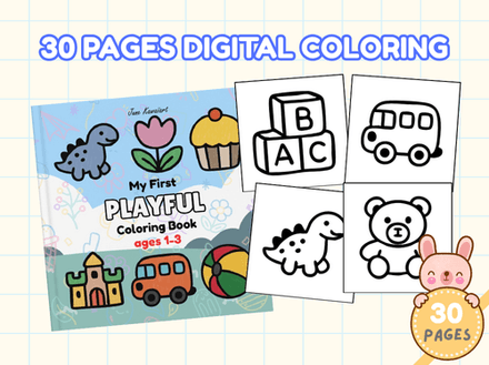 My First Playful Coloring Book for Toddlers | Ages 1-3 | Coloring eBook | Bold &amp; Simple Printable 