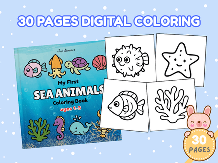 My First Sea Animals Coloring Book | Ages 1-3 | Easy Printable PDF for Toddlers