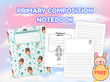 Ballet Primary Composition Notebook for Girls | Printable PDF | Handwriting Practice K-2