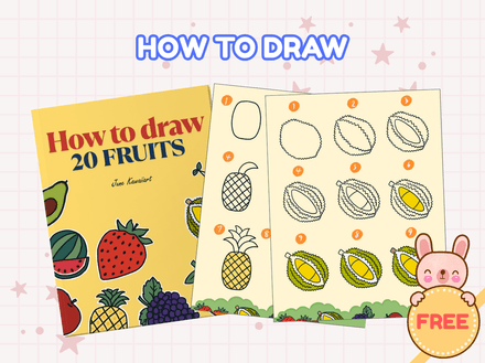 How to Draw 20 Fruits – Step-by-Step Printable Drawing Book for Kids (PDF)