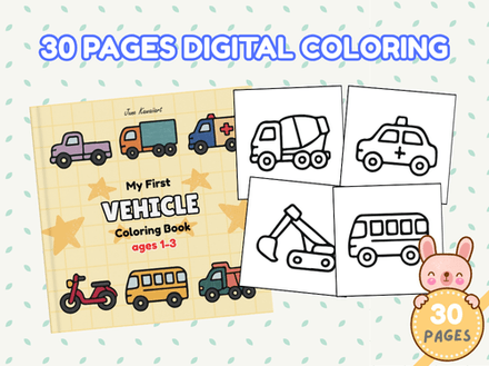 My First Vehicle Coloring Book for Toddlers | Ages 1–3 | Printable PDF for Kids