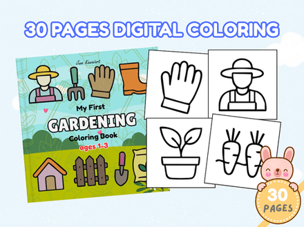 My First Gardening Coloring Book for Toddlers | Printable Coloring book | Ages 1–3 | Toddler busy