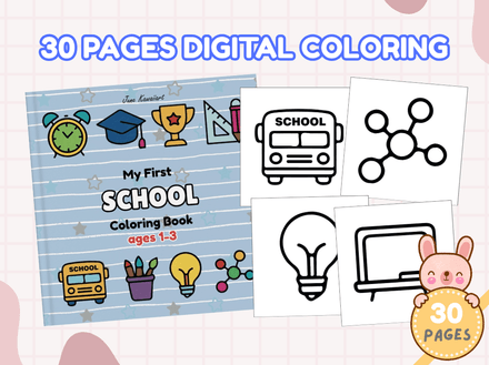 My First School Coloring Book for Toddlers – Printable Early Learning PDF for Ages 1–3