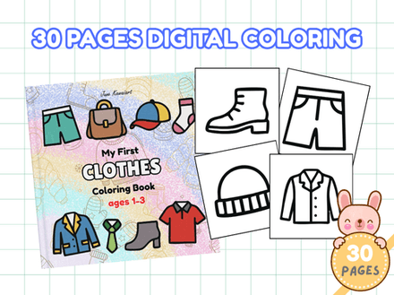 My First Clothes Coloring Book for Toddlers | Ages 1–3 | Bold &amp; Simple Printable PDF | Toddler busy