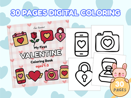 My First Valentine Coloring Book for Toddlers – Printable PDF for Ages 1–3 | Cute &amp; Easy Holiday Fun