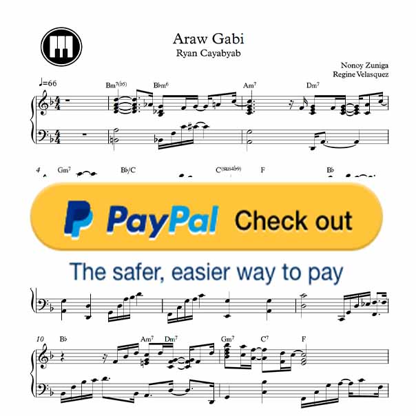 ♪ Araw Gabi - Piano Sheetmusic pdf /Ryan Cayabyab