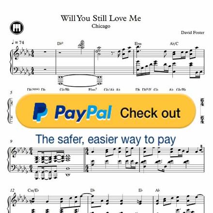 ♪ Will You Still Love Me - Piano Sheetmusic pdf /Chicago