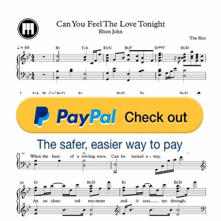 ♪ Can You Feel The Love Tonight - Piano Sheetmusic pdf /Elton John