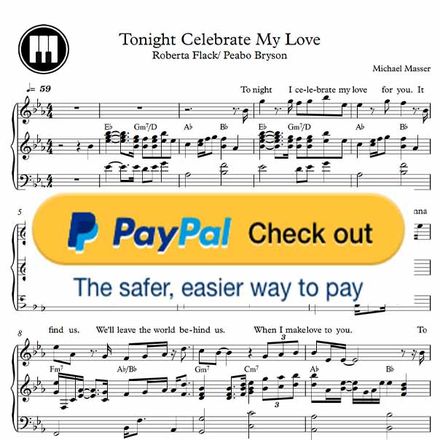 ♪ Tonight I Celebrate My Love - Piano Sheetmusic pdf /Peabo Bryson/ Roberta Flack