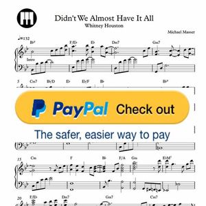 ♪ Didn&#x27;t We Almost Have It All - Piano Sheetmusic pdf /Whitney Houston