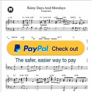 ♪ Rainy Days And Mondays -Carpenter /Piano Sheetmusic pdf