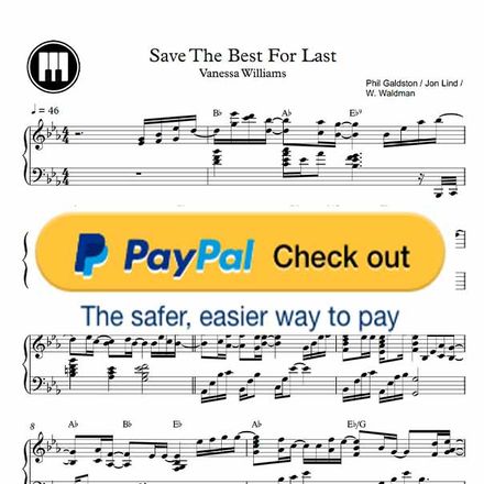 ♪ Save The Best For Last - Piano Sheetmusic pdf /Vanessa Williams