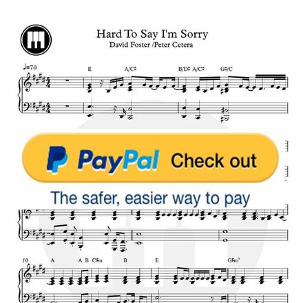 ♪ Hard To Say I&#x27;m Sorry - Piano Sheetmusic pdf /Peter Cetera
