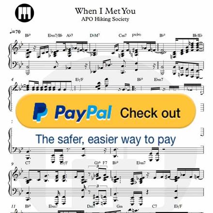 ♪ When I Met You - Piano Sheetmusic pdf /APO Hiking Society