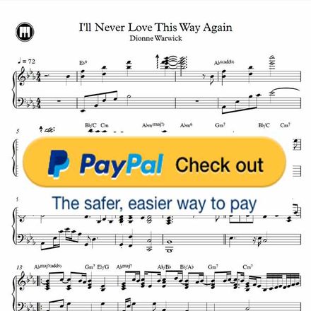♪ I&#x27;ll Never Love This Way Again - Piano Sheetmusic pdf /Dionne Warwick