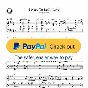 ♪ I Need To Be In Love - Piano Sheetmusic pdf/ Carpenters