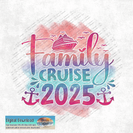 Family Cruise 2025 PNG | Vacation Group Cruise Shirt Design | Digital Download