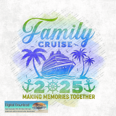 Family Cruise 2025 PNG | Vacation Group Cruise Shirt Design | Digital Download