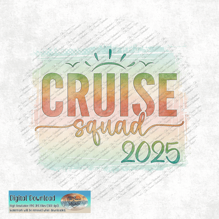 Cruise Squad 2025 PNG | Vacation Group Shirt Design | Digital Download