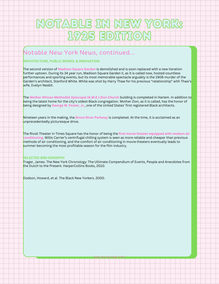 Notable in New York: 1925 Edition Study Guide (DIGITAL DOWNLOAD)