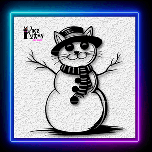 Snow Cat Wall Art Christmas Snowman Decor Wall Art Home Decor
