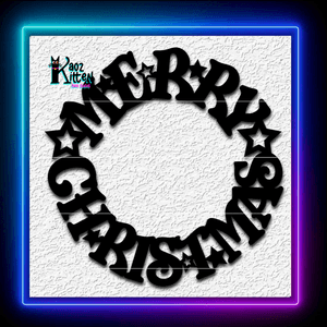 Merry Christmas Wreath Xmas Sign Wall Art Home Decor