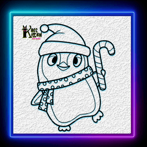 Funny Penguin Christmas Wall Art Home Decor