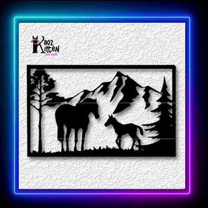 Mountain Horses Wall Art Cabin Decor Wall Art Home Decor
