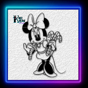 Minnie Mouse with Candy Canes Christmas Wall Art Home Decor