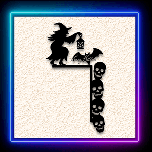 Halloween Witch Skulls Door Topper Bat Wall Art Home Decor