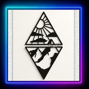 Sun and Mountains 2 Panels Wall Art Nature Scene Home Decor