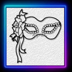 Mardi Gras Beaded Eyes Mask New Orleans Wall Art Home Decor