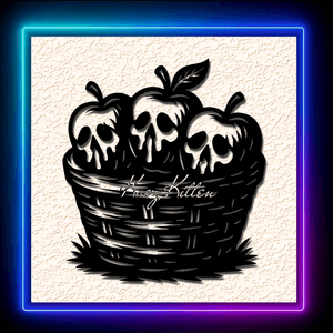 Candy Skull Apple Wood Basket Wall Art Home Decor