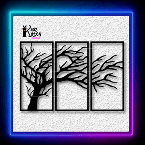 Windy Tree Panel Set Winter Scene Decor Wall Art Home Decor