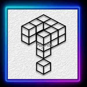 Cubed Question Mark Wall Art Geometric Shapes Home Decor