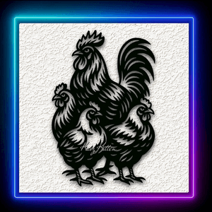 Country Rooster Hens Wall Art Home Decor