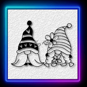 Two Garden Gnomes Fantasy Wall Art Home Decor