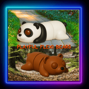 Playful Panda &amp; Baby Bear Flexy Fidget Toys
