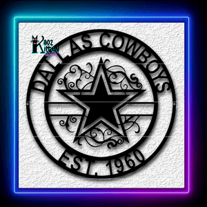 Dallas Cowboys Est Sign Football Team Wall Art Home Decor